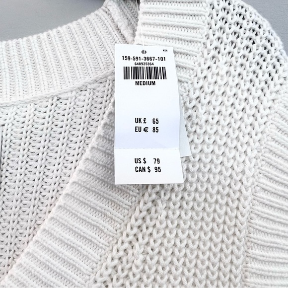 🎁 NWT Abercrombie & Fitch White Sweater Vest Mini Dress or Tunic Size M - Picture 7 of 9